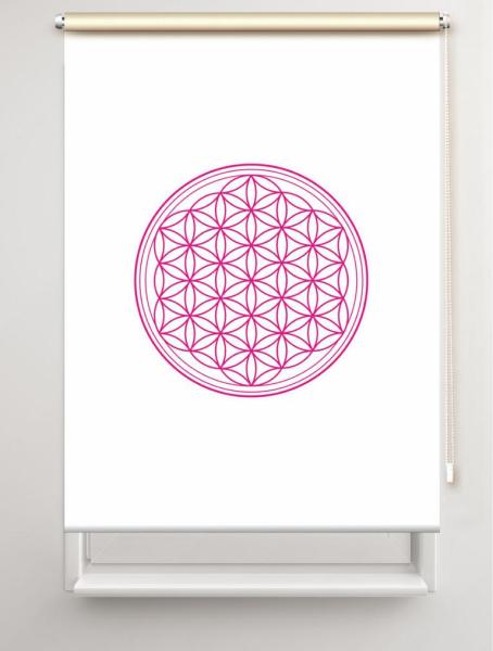 Rollo Blume des Lebens magenta blanco  - Sichtschutz Extartiqe